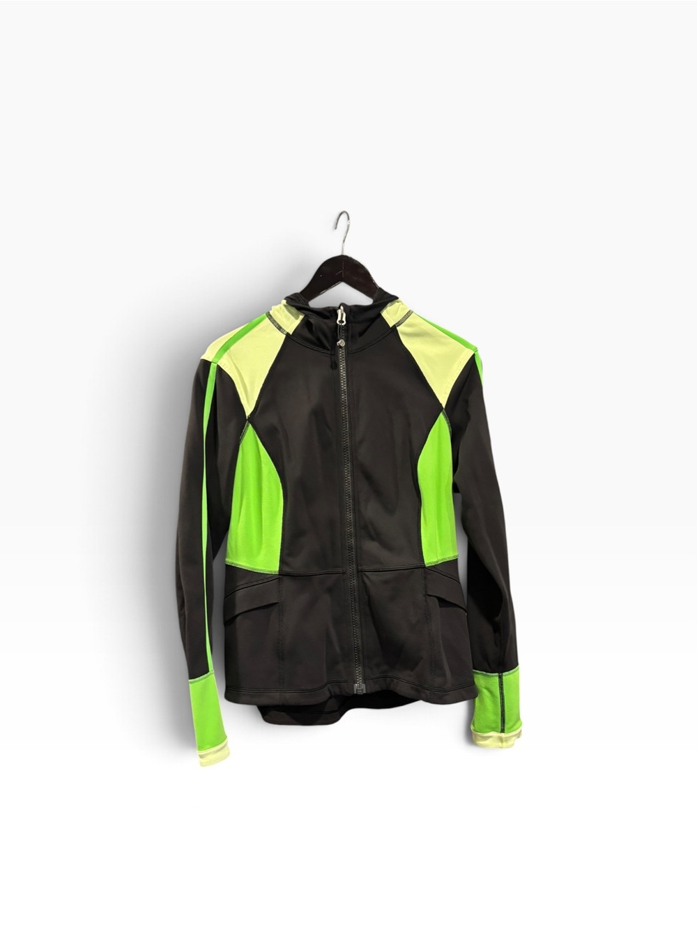 lululemon athletica Black Jacket with Neon Green & Yellow Panels